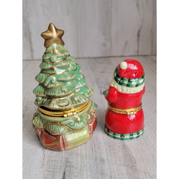 Santa claus tree trinket box set xmas home decor mini - Picture 3 of 5
